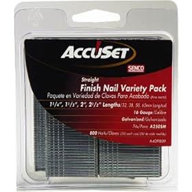 AccuSet A409809 Variety Pack 16 Gauge Straight Finish Nails by AccuSet