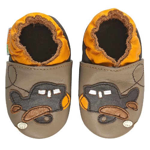 Momo Baby Infant/Toddler Airplane Soft Sole Leather Shoes
