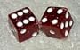 Red Glitter Transparent Dice Pair