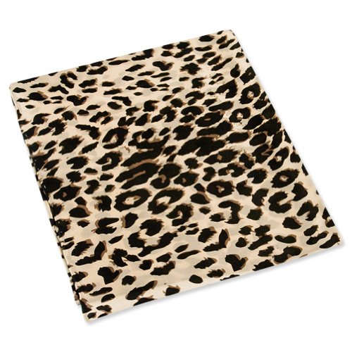 Men's 16 Inch Leopard Print Silk Pocket Square by Wild Ties in Tan/Taupe