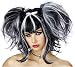 Bad Fairy Black White Pixie Costume Wig