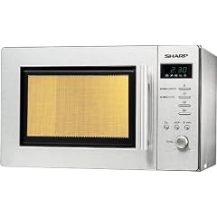 SHARP 589432 Microwellenherd R-26 ST-A Edelstahl 800 W Leistung, 5 Leistungsstufen, 12 Programme