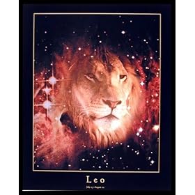 Astrology Animal Horoscope Sign Leo White Wood-Mounted Art Poster Print - 16