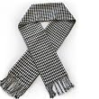 Classic Premium Houndstooth Check Scarf - White & Black