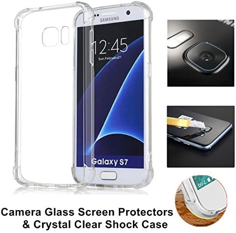 Galaxy S7 Edge Case With Camera Glass Screen Protector, Antsplustech [Drop Cushion][Crystal Clear][Anti-Scratches] Soft TPU Gel Premium Slim Rubber Protective Cover for Samsung Galaxy S7 Edge(Clear)