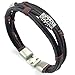 KONOV Mens Womens Leather Rope Bracelet, Tribal Braided Cuff Bangle, Brown Black Silver