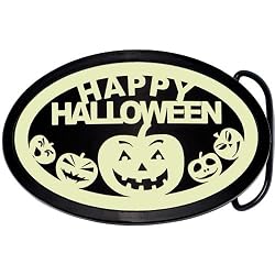 Glow in the Dark Happy Halloween Belt Buckle