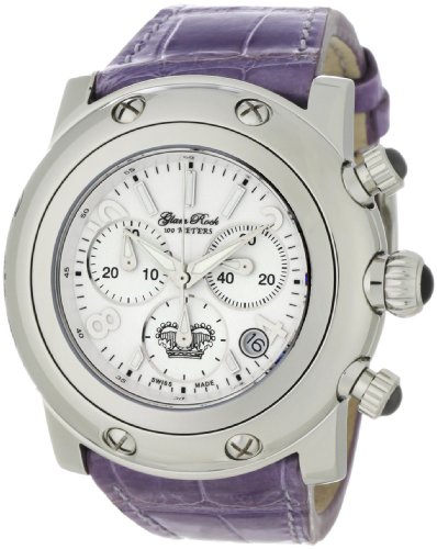 Glam Rock Women's GRD10156AS Miami Chronograph White Dial Violet Alligator Watch