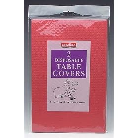 Disposable Tablecovers (pack of 2, Caroline brand) - Red