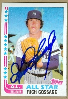 Goose Gossage Autographed/Hand Signed MLB Baseball Card (New York Yankees) 1982 Topps All Star Card