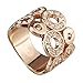 FM42 Pave Crystal Open Circle Design Luxury Cocktail Wide Ring R246