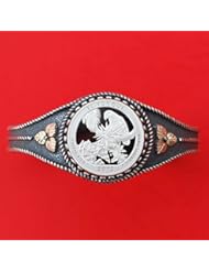 Guild Product: US 2012 Puerto Rico El Yunque National Park Quarter 90% Silver Proof Coin 925 Sterling Silver & 12K Black Hills Gold Cuff Bracelet - America the Beautiful