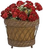 IMAGE OF DMC Products 16-Inch Resin Wicker Round Patio Planter, Antique Brown