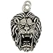 Lion Head - Pendant Necklace Sterling Silver Picture is not true size. Item comes with a black cord necklace.