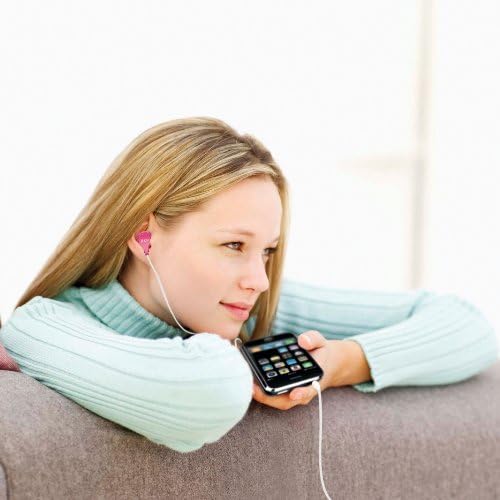 Comfort Earphones with Flat-Wire in Pink