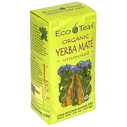 Eco Teas Organic Yerba Mate Unsmoked, Loose, 16-Ounces (Pack of 3)