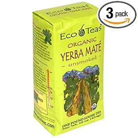 Eco Teas Organic Yerba Mate, Loose, 16-Ounces (Pack of 3)