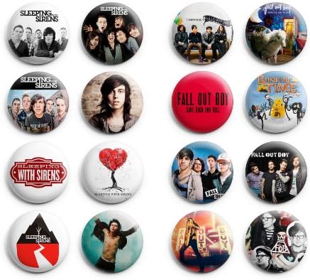 Sleeping With Sirens / Fall Out Boy Pinback Buttons 16Pcs 1.25 inch Mix Set