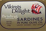 VIKINGs DELIGHT Sardines Two Layer Olive Oil, 3.75-Ounce Tin (Pack of 12)