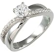 14K White Gold Diamond Engagement Ring Semimount - 0.16 Ct. - DOES NOT INCLUDE CENTER STONE