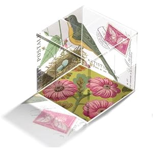 Fringe Studio Paris Bird Nest Crystal Cube Paperweight