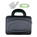 Black Nylon Amazon Kindle DX Hard Shell Carrying Case + White Rapid Kindle DX Car Charger + Live*Laugh*Love Wrist Band!!! (Kindle DX Not Included)