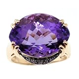 Gold-Exotic: 14K Amethyst and Diamond Ring