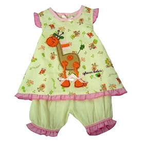 Hooligans Kids Baby Girl Giraffe Applique Bloomer Set size 0-3 months