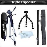 Tripod Kit For Panasonic HDC-TM700K HDC-SD600 HDC-SD60K HDC-TM55K HDC-HS60K HDC-TM60 HDC-HS700K HDC-SDT750K HDC-TM10K HDC-SD10K HDC-TM15K HDC-TM300K Camcorder Includes 57″ Full Tripod + 67″ Monopod + 10″ Spider Flexible Tripod + MicroFiber Cloth