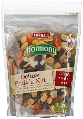 Emerald Harmony Deluxe Fruit N Nut Trail Mix, 10-Ounce Bags (Pack of 6)