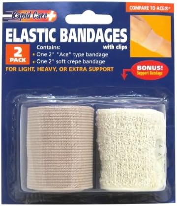 Adjustable Elastic 2" Bandage &amp; Soft Bandage for Foot, Wrist etc. - 4 Pack
