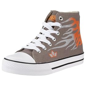 Lico Cat 180043, Unisex - Kinder Sneaker, grau, (grau-orange-silber)