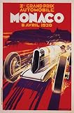 CAR RACE GRAND PRIX MONACO 1930 AUTOMOBILE VINTAGE POSTER CANVAS REPRO