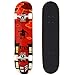 Ancheer Complete Skateboard Skull Wood Cruiser Standard Skate Board Trucks Almost 31 x 8 Inches