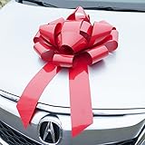 Red Car Bow - HUGE Magnetic Bows - Premium Gift Wrap for your Automobile, Appliance, or Large Present (22 Inch, Red)