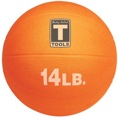 body solid tools bstmb14 14-pound medicine ball (orange)
