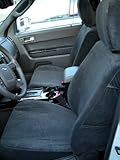 IMAGE OF Exact Seat Covers, F472 V1, 2009-2011 Ford Escape Front Bucket Seats Custom Exact Fit Seat Covers, Black Velour