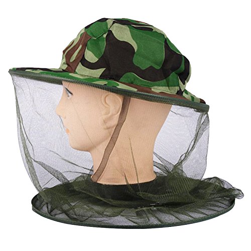 2PCS WaWa Outdoor Camouflage AntiMosquito Hat with Head Net Mesh Face Protection Malaria Net