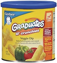 Gerber Graduates Lil' Crunchies, Veggie Dip, 1.48-Ounce Canisters (Pack of 6)
