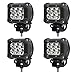 Nilight 4PCS 4 Inch 60W Triple Row Flood Spot Combo 6000LM Light Bar Driving Boat Led Off Road Light Pods for Trucks SVU ATV, 2 Years Warranty