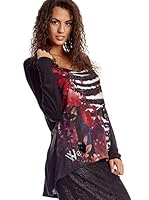 Desigual Camiseta Manga Larga Jeannette (Negro)