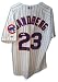 Ryne Sandberg Autographed/Hand Signed Chicago Cubs White Pinstripe Jersey