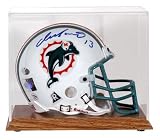 Oak Base Football Mini Helmet Logo Display Case
