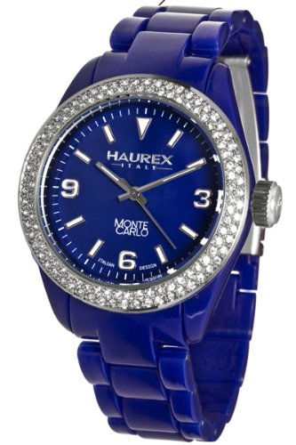 Haurex Italy Womens PB360DB1 Monte Carlo Double Crystal Bezel Ring Luminous Watch