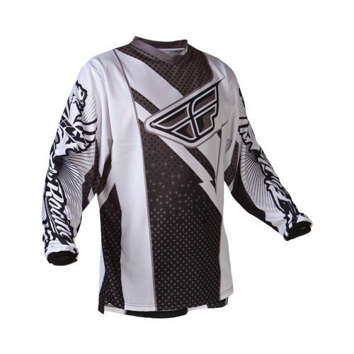 Fly Racing F-16 Youth Boys MX/Off-Road/Dirt Bike Motorcycle Jersey - Black/White / X-Large
