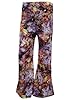 Womens Palazzo Pant Purple Floral Printed Stretchy Comfy Casual Harem Pants Trousers
