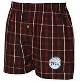 NCAA Philadelphia 76ers Black-Red Plaid Genuine Boxer Shorts (Medium)