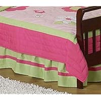 Pink and Green Flower Collection Bed Skirt for Toddler Bedding Sets by Sweet Jojo Designs