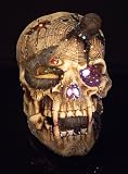 Snake Eyed Skull Fiber Optic Halloween Decoration