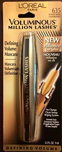 L'OREAL PARIS Voluminous Million Lashes Defining Volume Mascara 635 BLACKEST BLACK 0.3 FL. OZ. 9 ML
